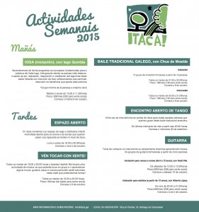 ITACA2015_ACTIVIDADES SEMANAIS